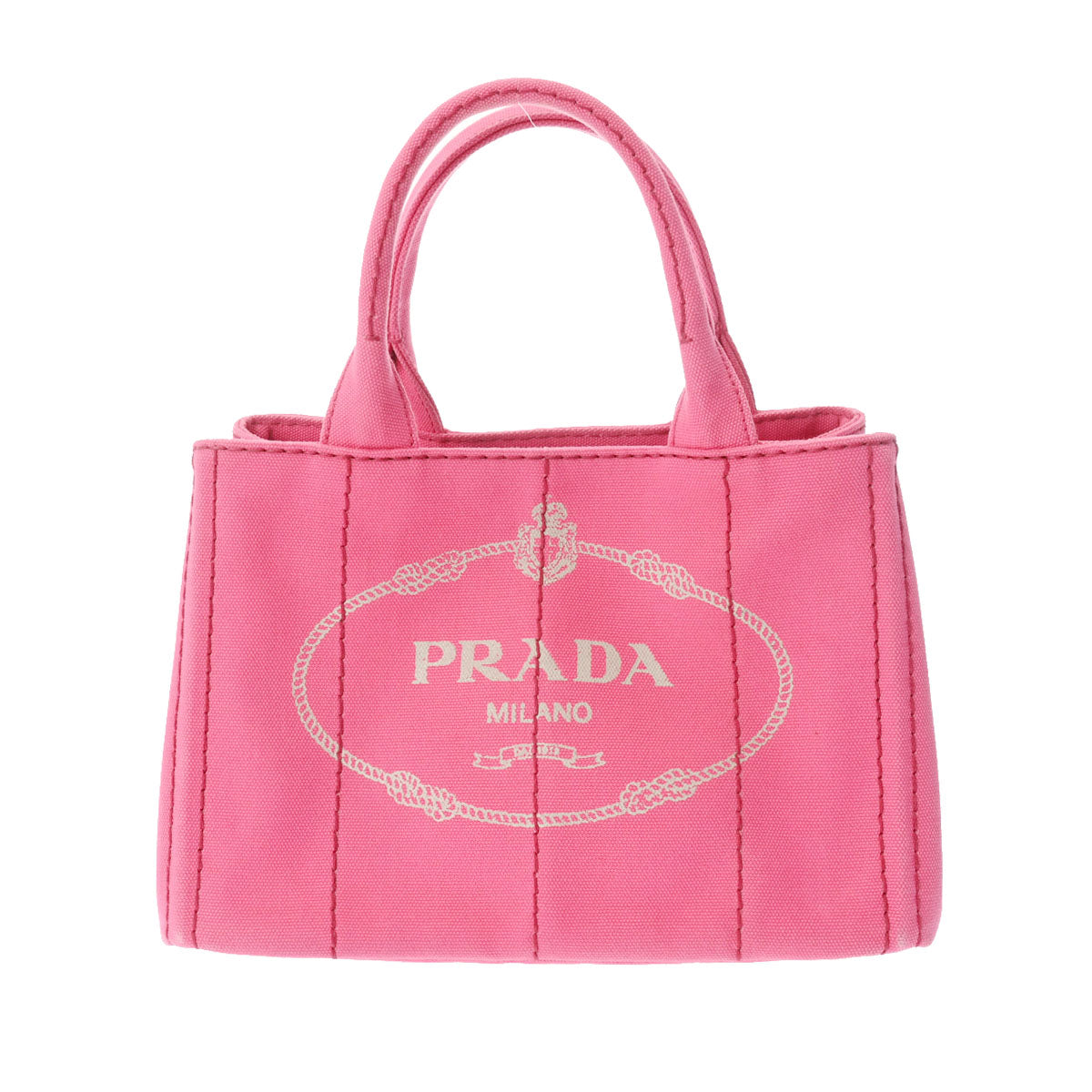 PRADA プラダ カナパ ミニ 2WAY ピンク B2439G レディース キャンバス トートバッグ Bランク 中古 