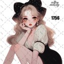 original sticker « no.1756 »     //     人物ステッカー オリジナルステッカー オリジナル人物ステッカー ステッカー cotton melody