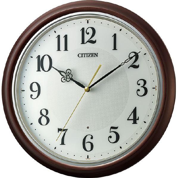 リズム時計 電波掛時計 CITIZEN(シチズン) 茶色メタリック 8MY560-006