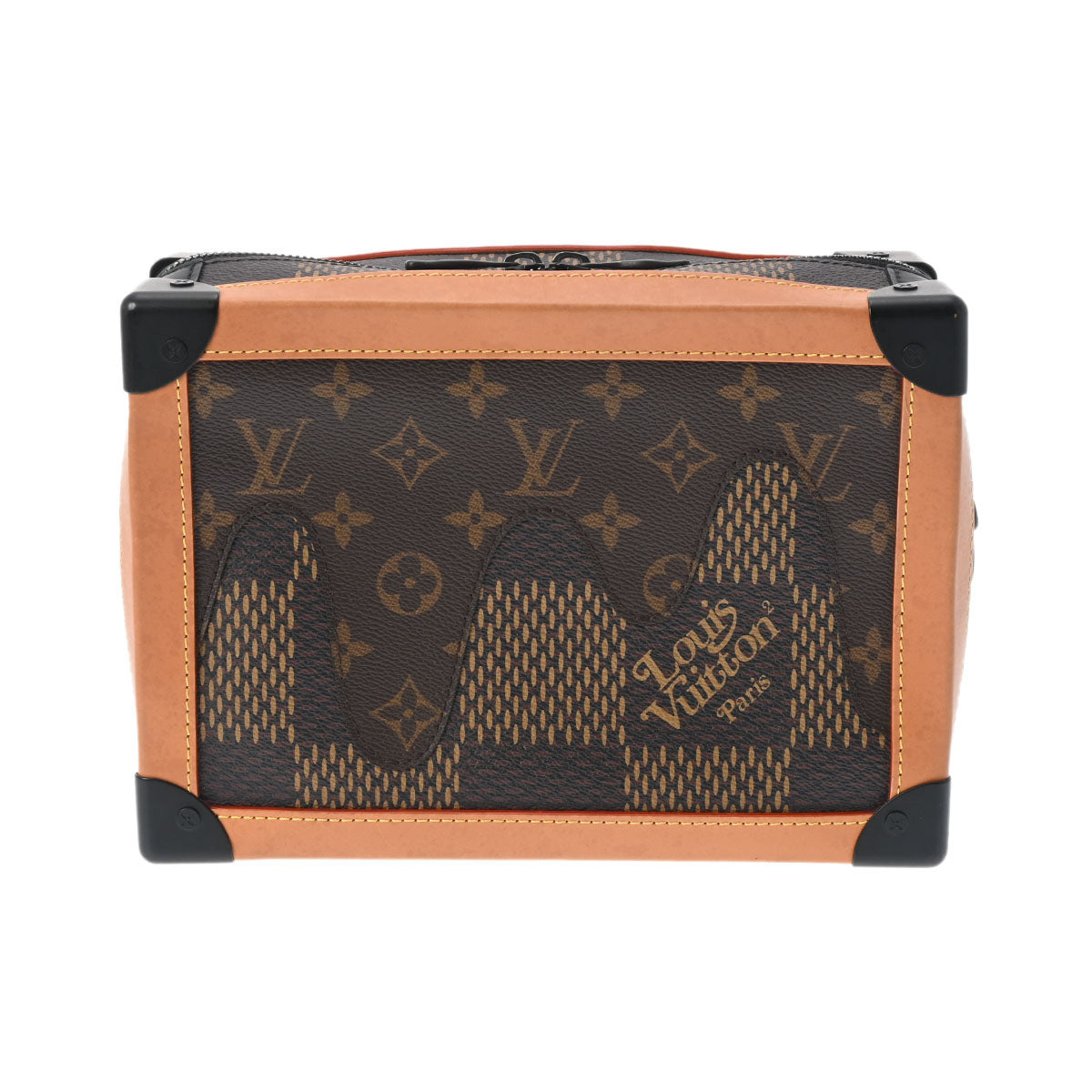 LOUIS VUITTON ルイヴィトン ダミエ ジャイアント ソフトトランク NIGOコラボ ブラウン N40381 メンズ ダミエキャンバス ショルダーバッグ Bランク 中古 