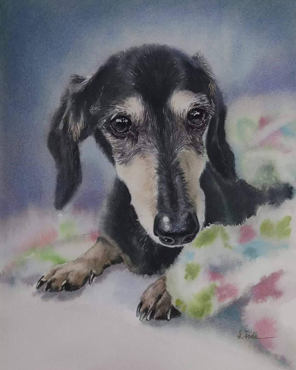 オーダーメイド　肖像画　似顔絵　水彩画　手描き　人物画　動物画　ペット　ポートレート