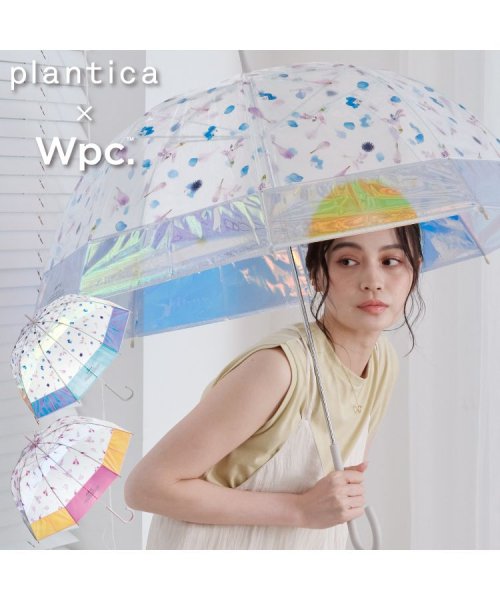 【Wpc.公式】ビニール傘 [plantica×Wpc.]フラワーアンブレラ プラスティック シャイニー 60cm レディース 長傘