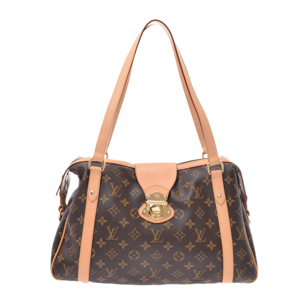 LOUIS VUITTON ルイヴィトン モノグラム ストレーザーPM ブラウン M51186 レディース モノグラムキャンバス レザー ショルダーバッグ Aランク 中古 