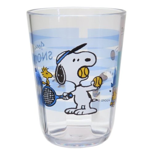 スヌーピー プラカップ クリアタンブラー 370ml Snoopy Tennis ピーナッツ カミオジャパン プラコップ かわいい キャラクター グッズ