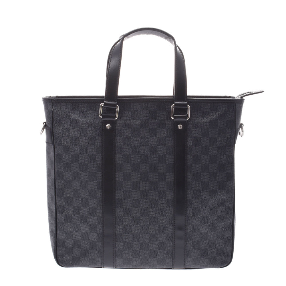 LOUIS VUITTON ルイヴィトン ダミエ グラフィット タダオ 2WAYトートバッグ 黒/グレー N41467 メンズ ダミエグラフィットキャンバス ハンドバッグ Bランク 中古 