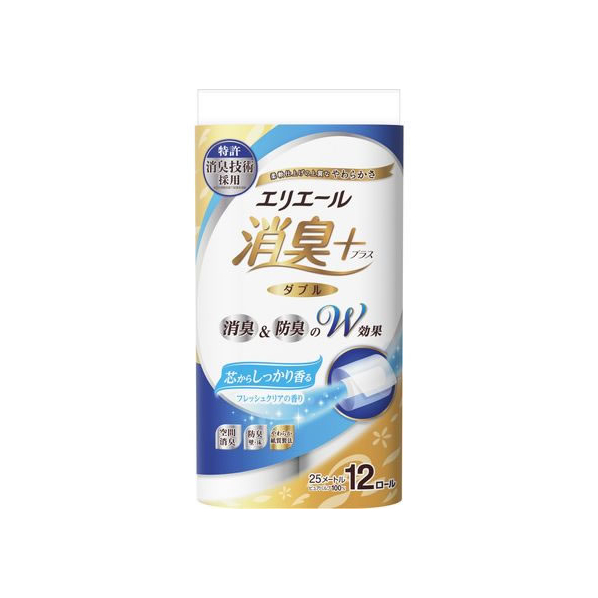 大王製紙 エリエール 消臭+ トイレットティシュー ダブル 12ロール F035017-723910