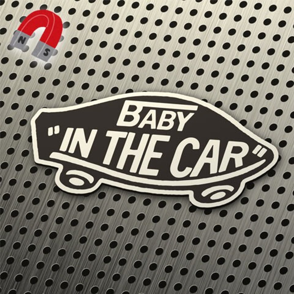 【マグネット】BABY IN CAR:某ドデザインTYPE1:BK/WH