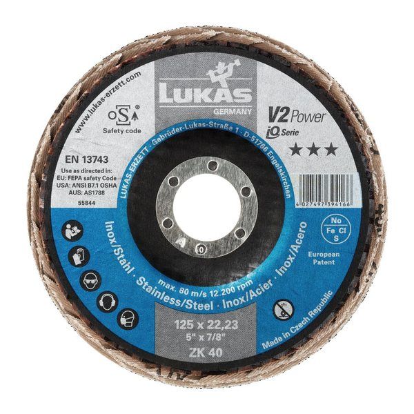 LUKASーERZETT LUKAS ルーカス #60/125mm フラップディスク A27441250601465 1セット(10枚)（直送品）