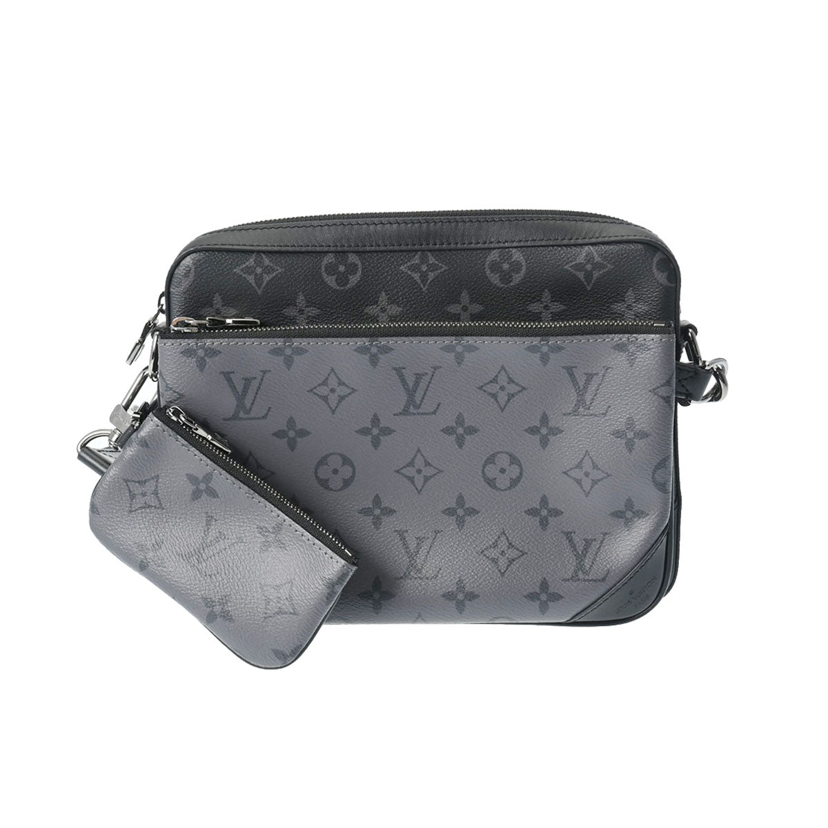 LOUIS VUITTON ルイヴィトン モノグラムエクリプス トリオメッセンジャー 黒 M69443 メンズ モノグラムキャンバス ショルダーバッグ Aランク 中古 