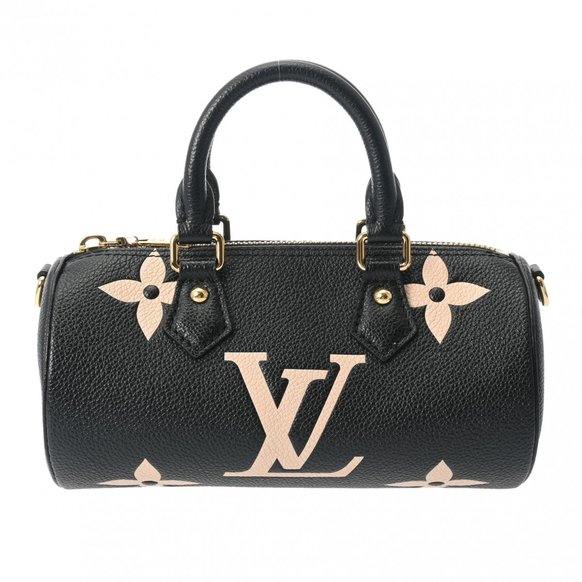 【年末の贈り物】LOUIS VUITTON ルイヴィトン モノグラムアンプラント パピヨン BB 2WAY ブラック/ベージュ M45980 レディース レザー ハンドバッグ Aランク 中古 _画像1