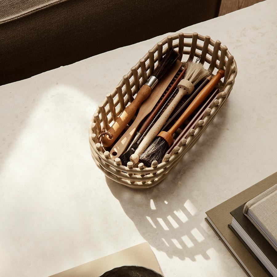 ferm LIVING | Ceramic Basket Oval Cashmere