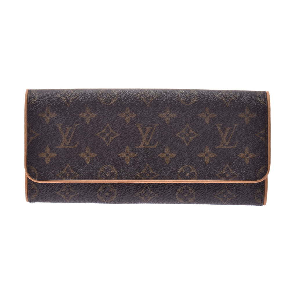 LOUIS VUITTON ルイヴィトン モノグラム ポシェットツインGM ブラウン M51852 レディース モノグラムキャンバス ショルダーバッグ Bランク 中古 