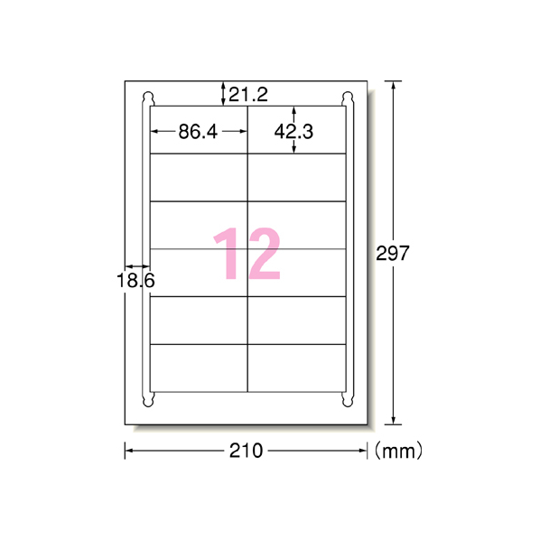 エーワン ラベルシール A4 12面 四辺余白 22枚 F845426-72212