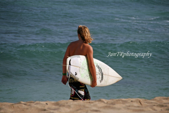 【Going Surfing】ハワイ写真　サーフィン　ビーチ　オアフ島　海　南の島　南国　風景写真　マットフレーム