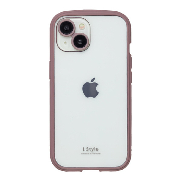 NATURAL design iPhone 15/14用背面型ケース i.Style カカオ IP23-61-IS05