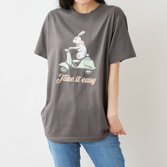 BIKER RABBIT Tシャツ チャコールグレー