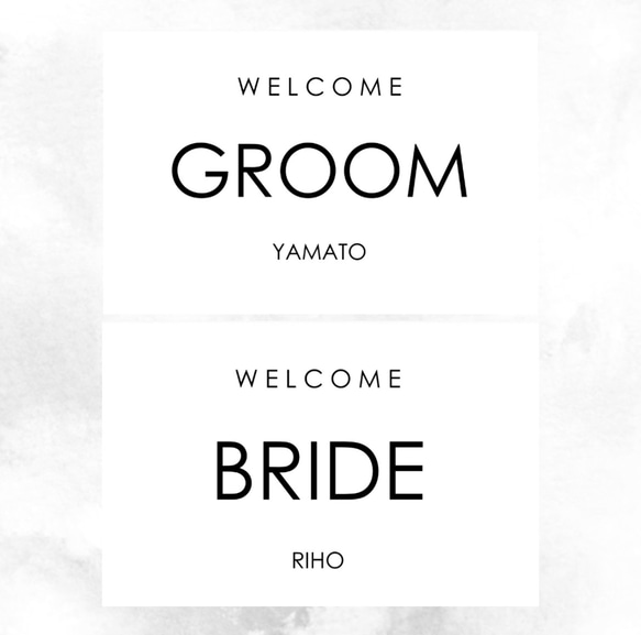 受付サイン　GROOM BRIDE ②