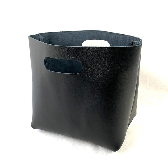 本革 シンプルハンドバッグ 黒 ショート Simple Hand bag short black