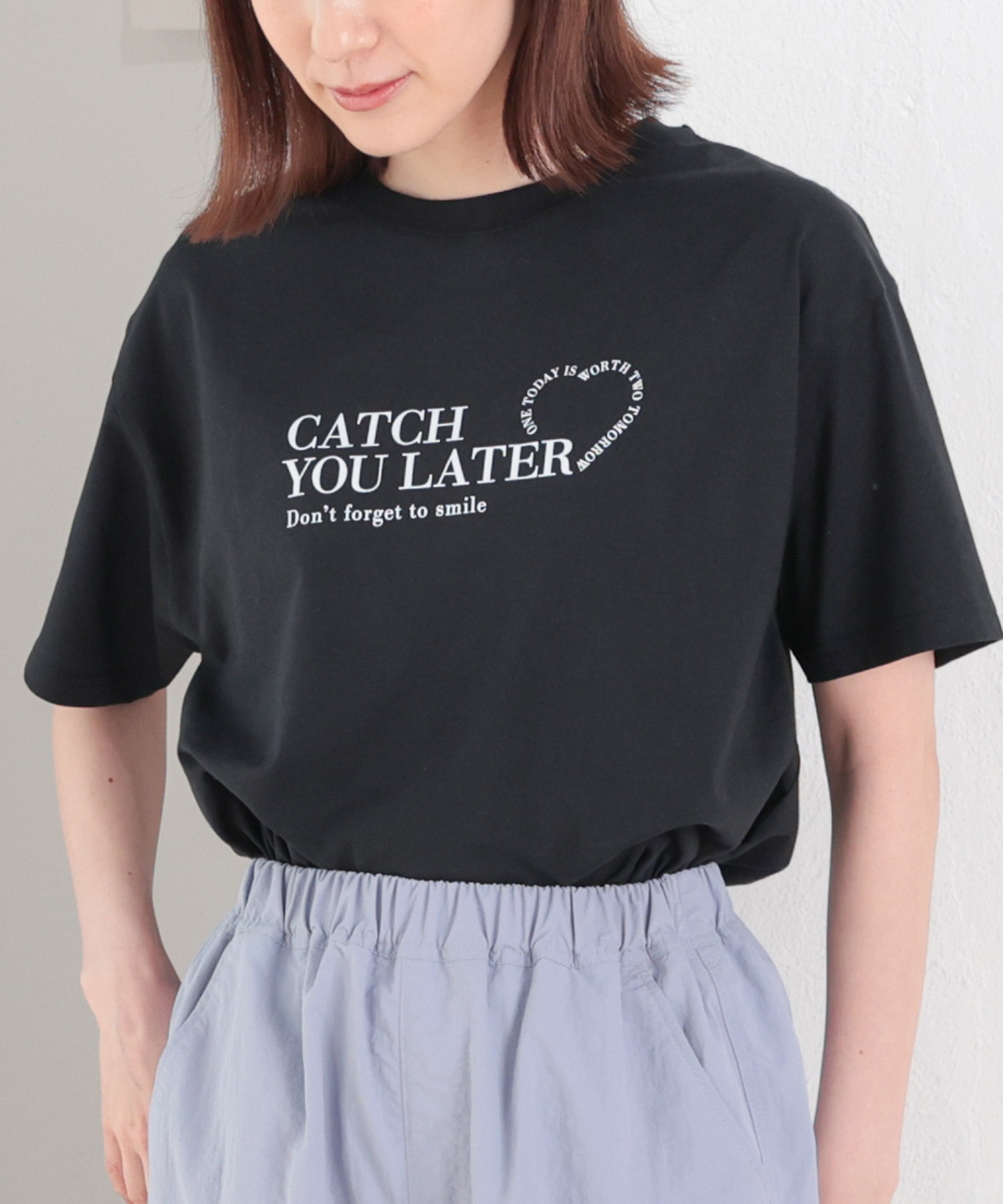 ハニーズ/ハートプリントＴシャツ Tシャツ レディース 半袖 ハート おしゃれ ゆったり 綿