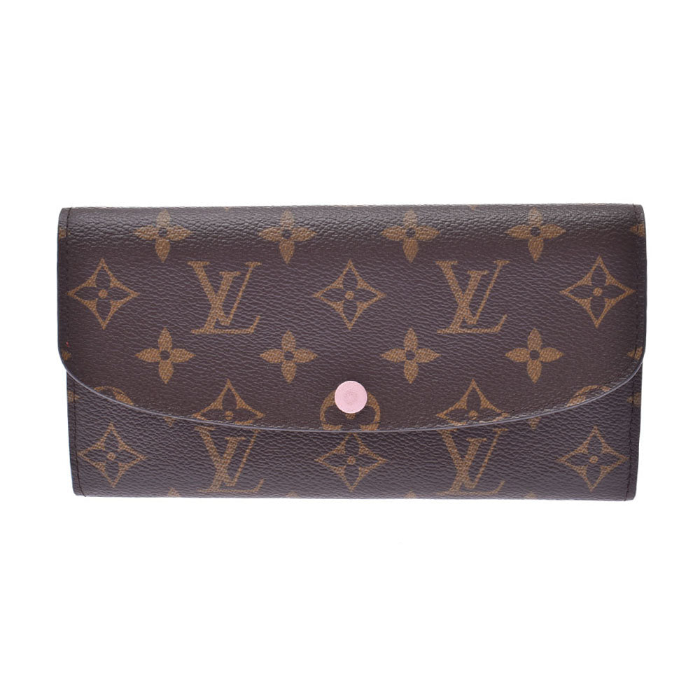 ルイヴィトンポルトフォイユエミリー  14145 ローズバレリーヌ レディース モノグラムキャンバス 長財布 M61289  LOUIS VUITTON 中古