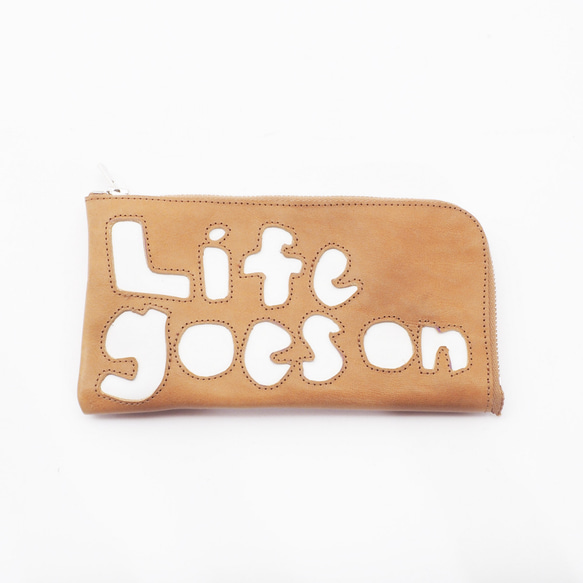 ＜即納＞本革財布（キャメル）18×9/小銭入れ/牛革（伊タンニン鞣し）/life goes on/wl001life