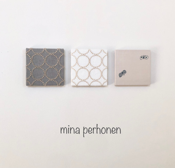 mina perhonen  ミナペルホネン  ファブリックパネル 3点セット ハンドメイド