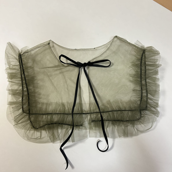 tulle collar  緑　【付け襟】