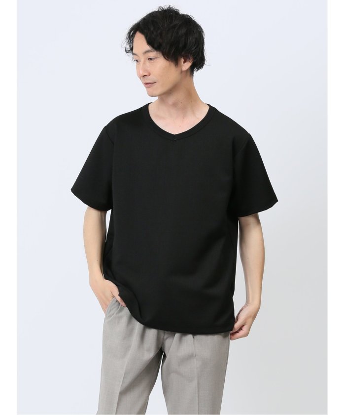 【コストコ お買い得】タカキュー/ふくれジャガード Vネック半袖Tシャツ_画像1