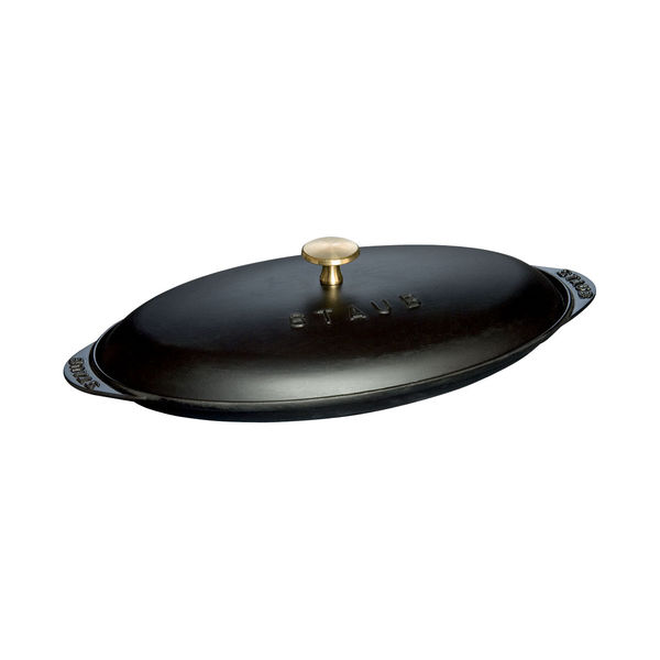 STAUB（ストウブ） シャローオーバルホットプレート 40509-400 黒 RST9301（取寄品）