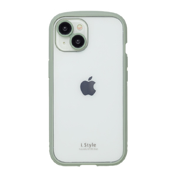 NATURAL design iPhone 15/14用背面型ケース i.Style ライトグリーン IP23-61-IS03