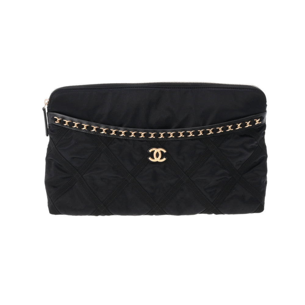 CHANEL シャネル 2WAYバッグ チェーン 黒 ゴールド金具 AP2676 レディース ナイロン トートバッグ 未使用 