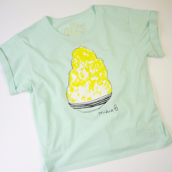 かき氷 ゆるふわレディースＴシャツ Lemon