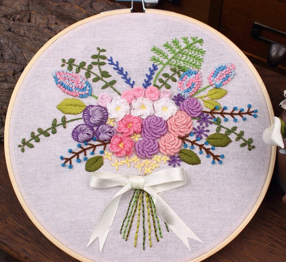 27花模様　花柄刺繍キット　お花シリーズ　刺繍作成キット　刺繍セット　刺繍作成セット