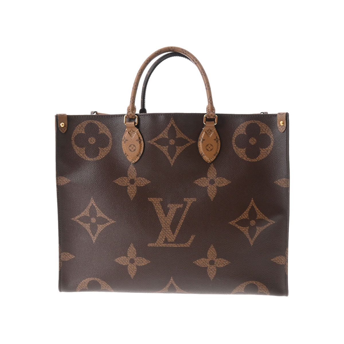 LOUIS VUITTON ルイヴィトン モノグラム モノグラムジャイアント オンザゴー GM  ブラウン M44576 ユニセックス モノグラムキャンバス 2WAYバッグ 新同 中古 