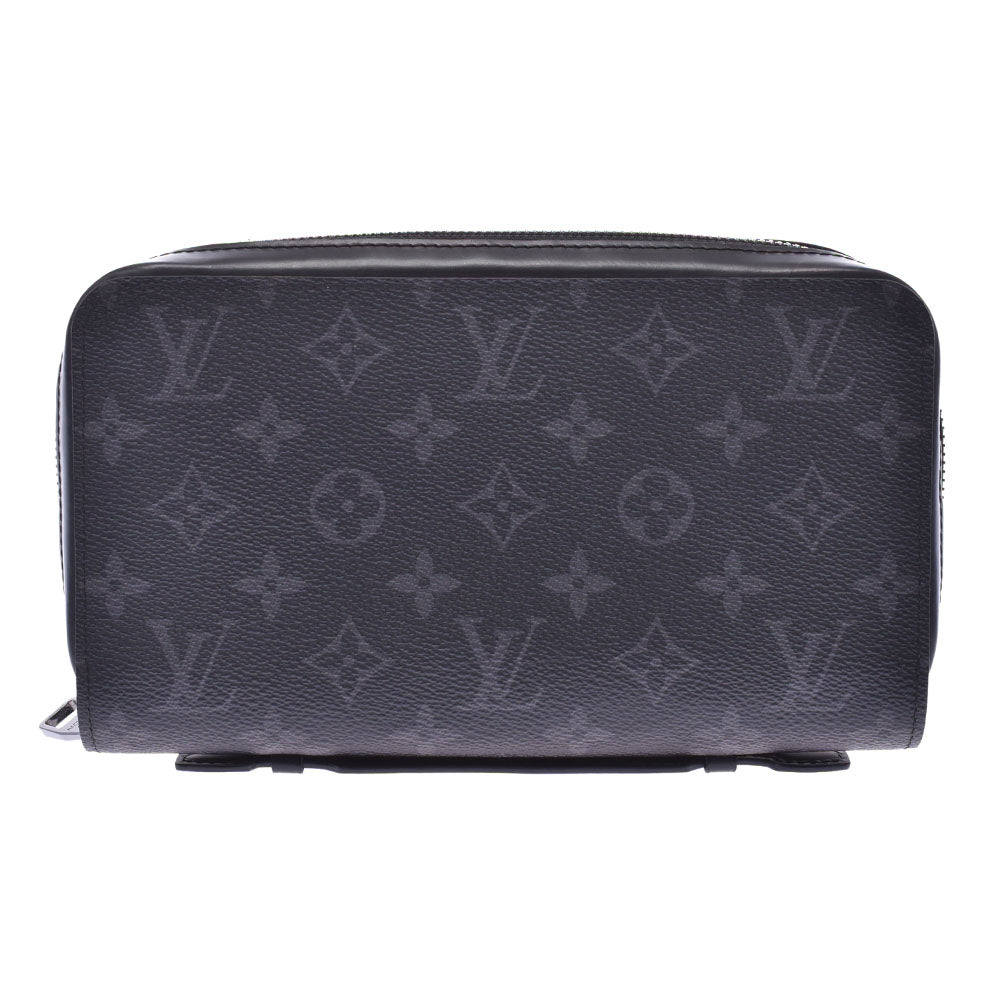 LOUIS VUITTON ルイヴィトン モノグラム エクリプス ジッピー XL 黒/グレー M41503 メンズ 長財布 ABランク 中古 