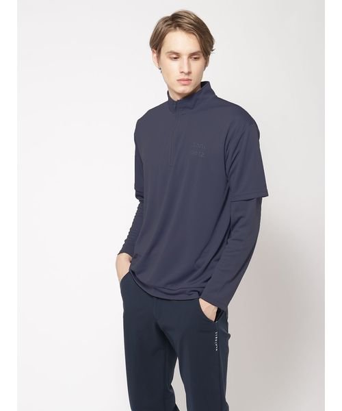 ハニカムメッシュスム－ス for GOLF ハーフジップ裾リブ＆長袖 MENS