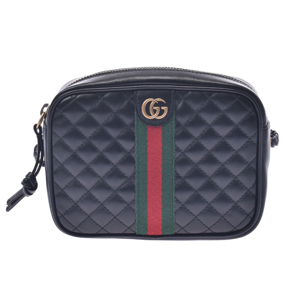 GUCCI グッチ GGマーモント ミニショルダー 黒 レディース キルティングレザー ショルダーバッグ 未使用 