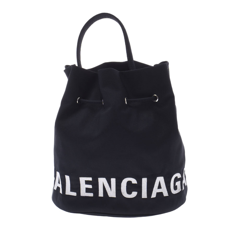 BALENCIAGA バレンシアガ ドローストリング バケットバッグ 巾着 黒 619459 レディース キャンバス 2WAYバッグ Aランク 中古 