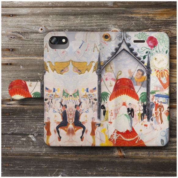 【florine stettheimer】スマホケース手帳型 全機種対応 絵画  iPhoneXR XS GALAXY