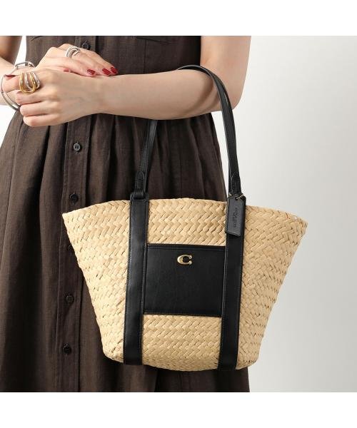 COACH かごバッグ SM STRAW PTOTE CQ788