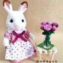 ミニチュア  バラの花瓶  (ピンク系)