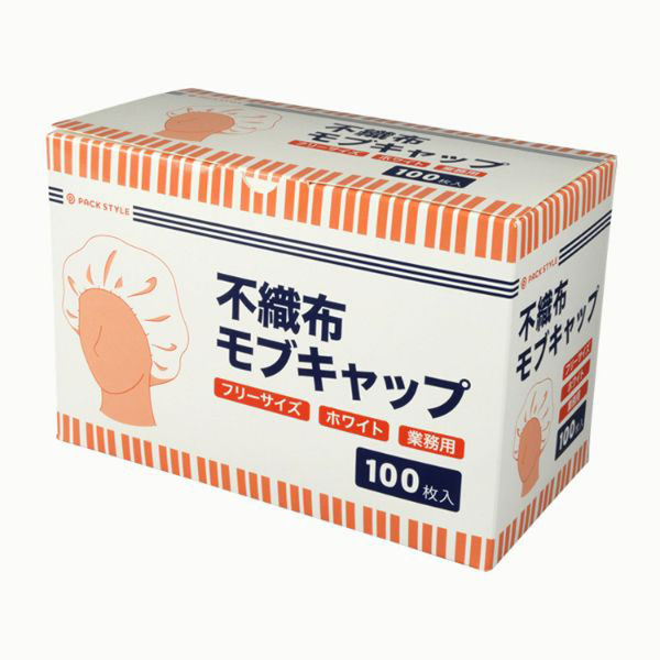 パックスタイル 不織布キャップ PS不織布モブキャップ 白　2000枚(100枚×20) 00651409（直送品）