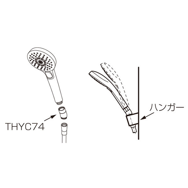 TOTO シャワーヘッドアダプタ THYC74