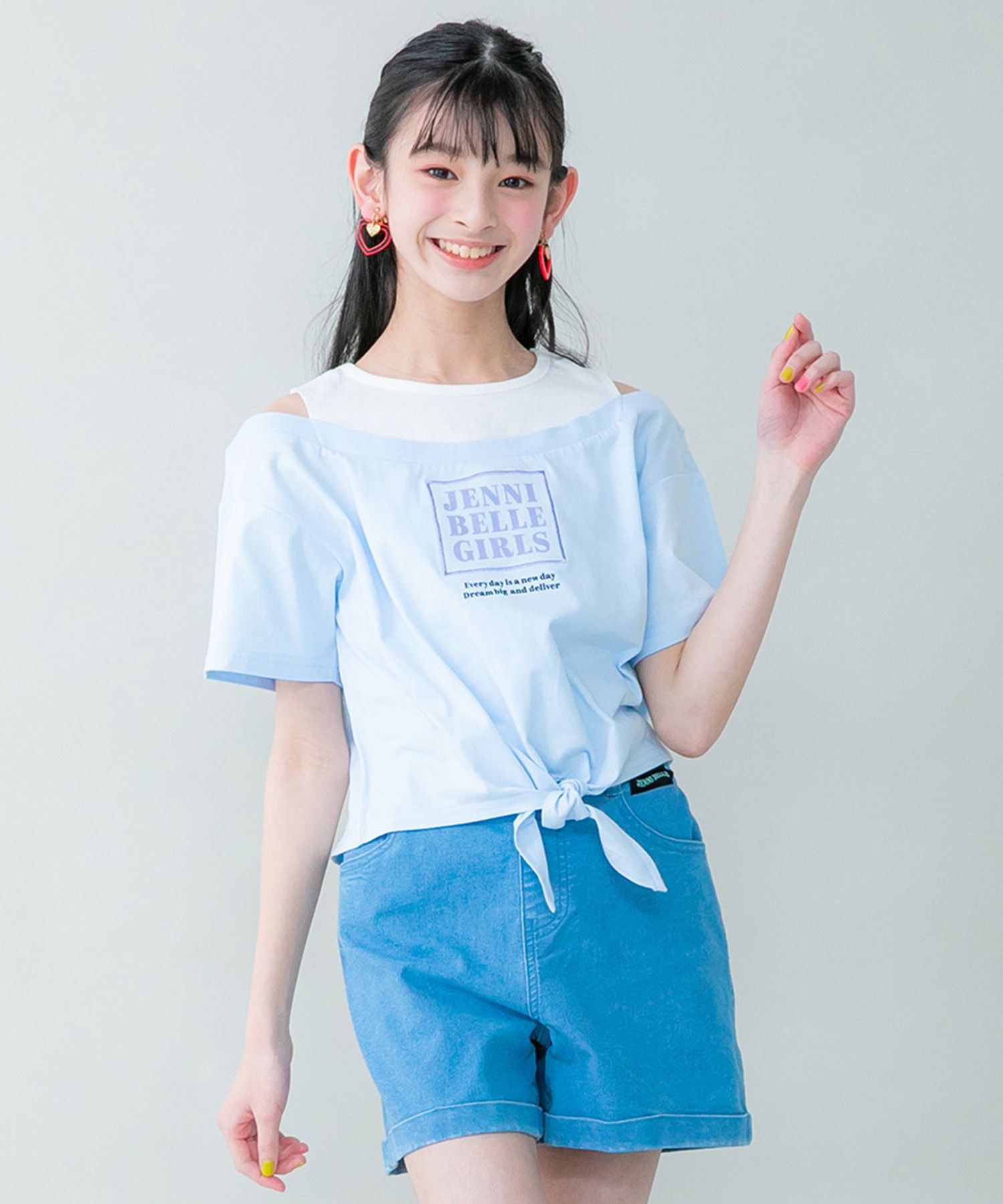 ジェニィベル/【WEB限定】防蚊肩あきレイヤード風Tシャツ