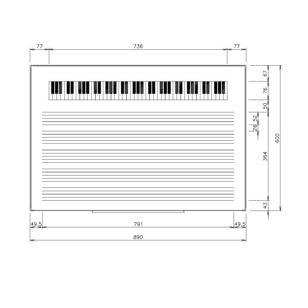 日学　ライトフレームホワイトボード罫引　五線譜