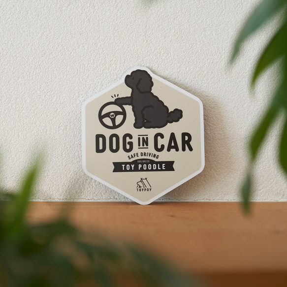 【トイプードル C】DOG IN CAR マグネットステッカー