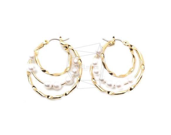 ERG-1413-G【2個入り】トリプルラウンドピアス /Triple round Post Earring