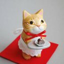 純喫茶の猫ウエイトレス(茶トラ)【受注制作】ご注文前には必ずメッセージで納期をお確かめください