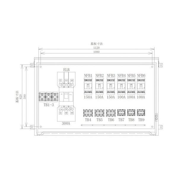 セフティー電気用品 セフティー 仮設動力分電盤 P300ーN6 6回路(150A×3)(100A×3) P300-N6 1個（直送品）