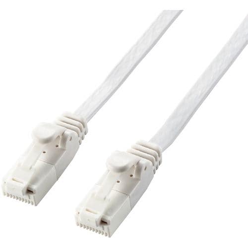 エレコム LD-GFAT／WH100 LANケーブル CAT6A 爪折れ防止 フラット 10m ホワイト